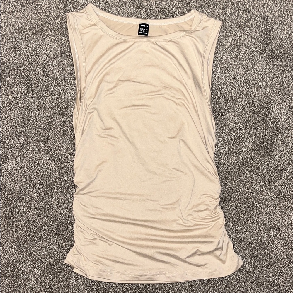 SHEIN Cream Sleeveless Tank Top